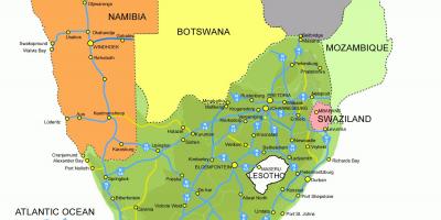 نقشہ کے لیسوتھو اور جنوبی افریقہ