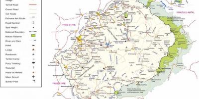 لیسوتھو سڑکوں کا نقشہ