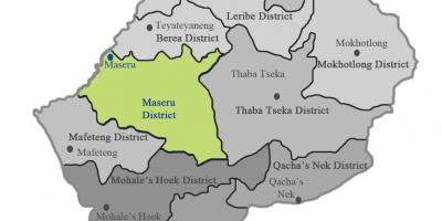 نقشہ کے لیسوتھو دکھا اضلاع