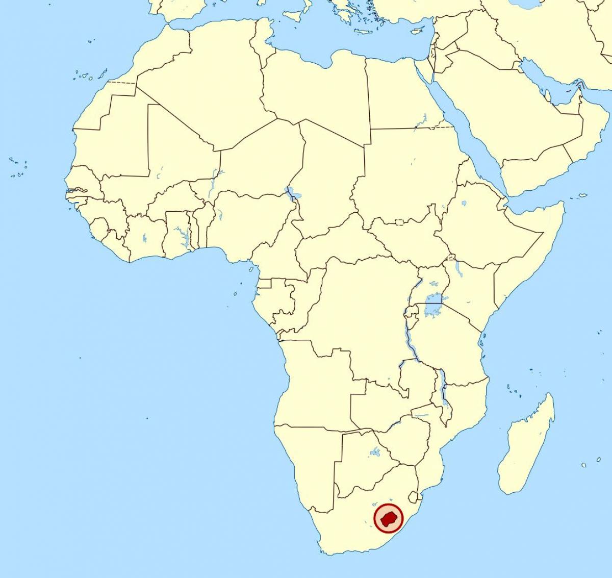 نقشہ لیسوتھو کے نقشے پر افریقہ کے
