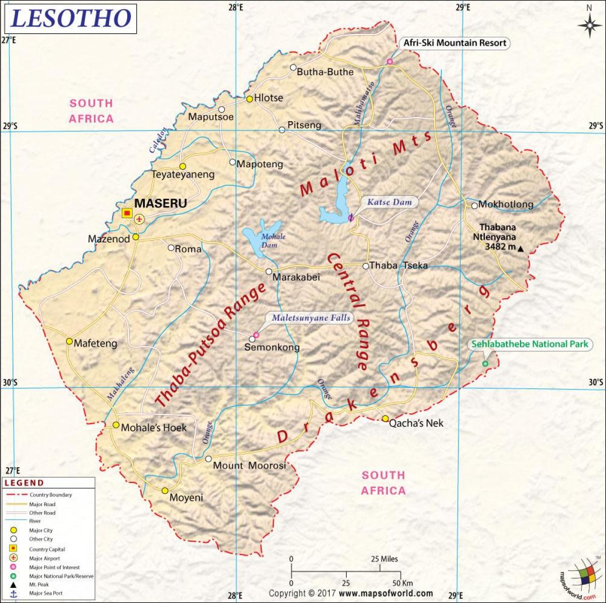 لیسوتھو نقشہ تصاویر